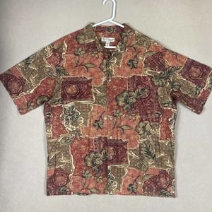 Tori Richard Mens XL Short Sleeve Shirt Multicolor Chest Pocket 100% Cotton Lawn